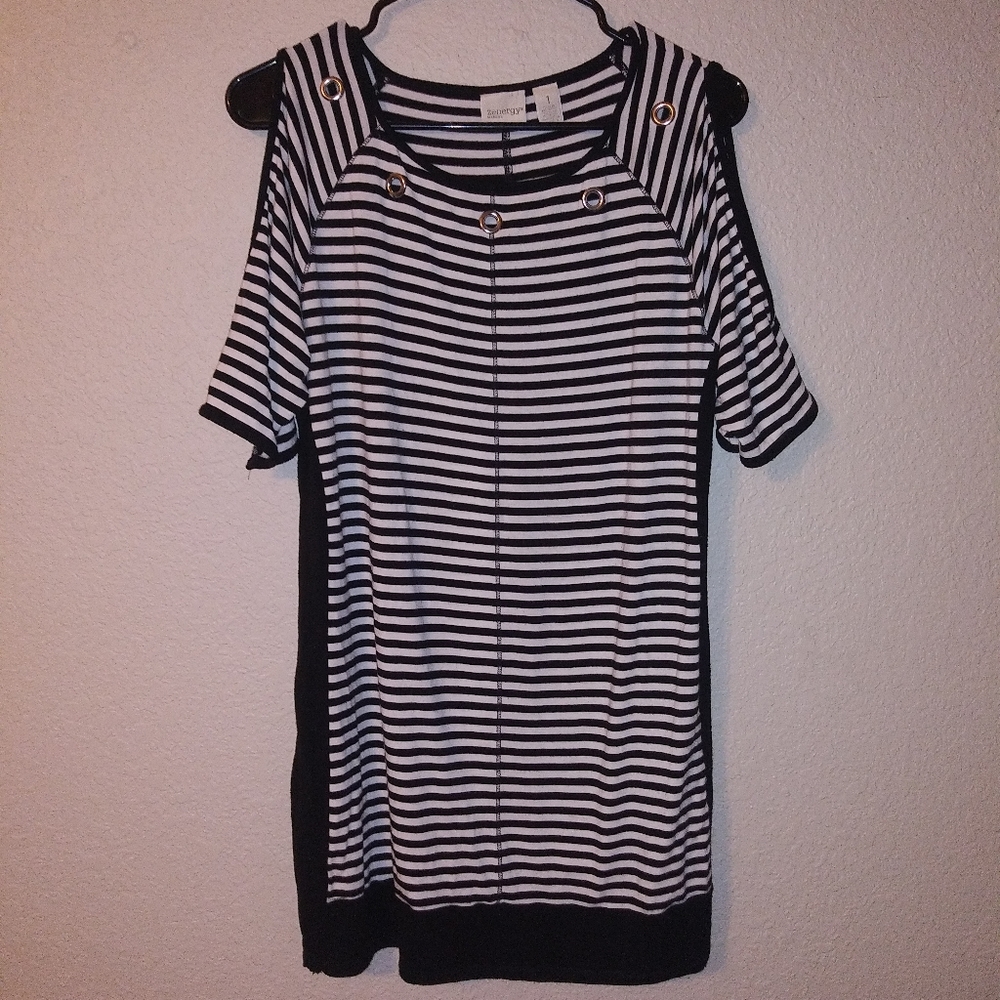 Striped Cold Shoulder Top